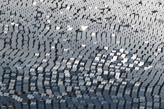 Mirrored Solar Panels Creating Abstract Patterns at Ivanpah