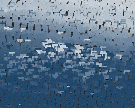 Mirrored Solar Panels Creating Abstract Patterns at Ivanpah