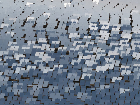 Mirrored Solar Panels Creating Abstract Patterns at Ivanpah