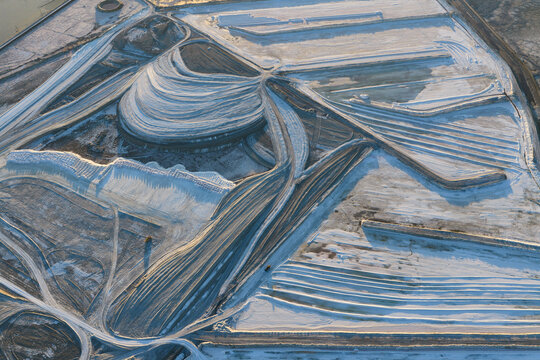 Strange Patterns in Evaporation Ponds in Industrial Wasteland in