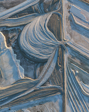 Strange Patterns in Evaporation Ponds in Industrial Wasteland in