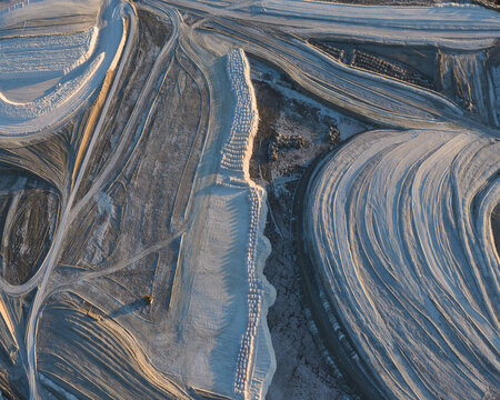 Strange Patterns in Evaporation Ponds in Industrial Wasteland in