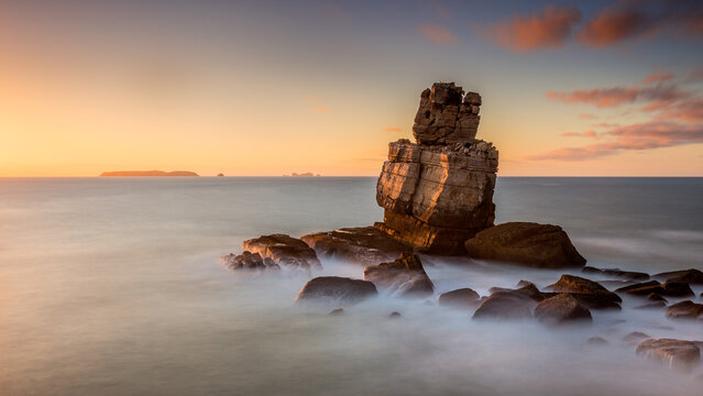 Nau dos Corvos Coastal Rocks in Peniche, Portugal