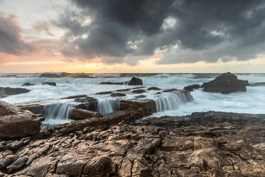 Dramatic Seascape with Rough Waves