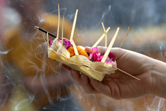 Incense Smoke in a Temple, Bali, Indonesia