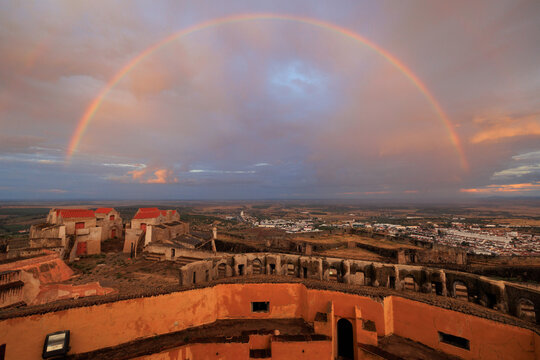 Rainbow over a Historic Fort