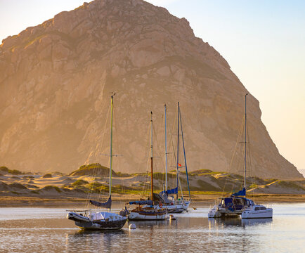 Morro Bay during pretty sunset