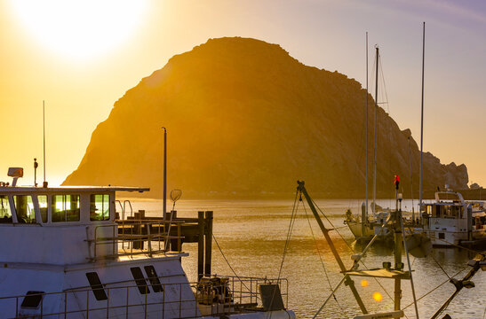 Morro Bay during pretty sunset