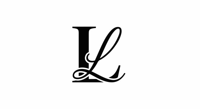 Ornate black script font 'IL' monogram, white background