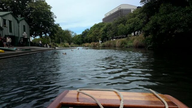 Point Of View Boat Ride On Urban River