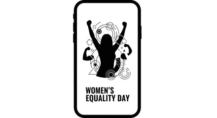 Women Equality Day mobile phone app interface design. © Afsana_Barika