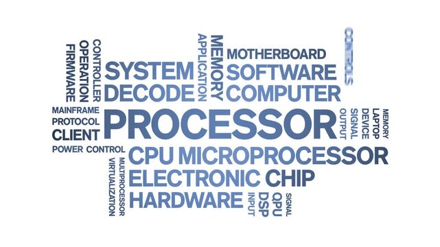 Processor animated word cloud-text design animation tag kinetic typography seamless loop.