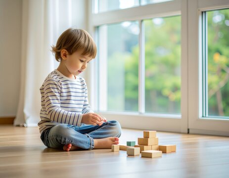 一人で遊ぶ子供