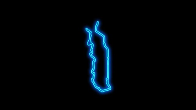 Togo Country Map Neon Lights, Abstract Togo Neon Lights Map Opener Suitable for Politics, Elections, Travel, News and Sports Events and Presentations