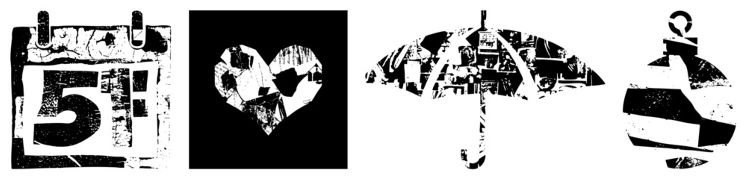 Worn calendar page displaying number five, distressed paper texture, rustic design, vintage aesthetic, retro typography, date marker, countdown element.