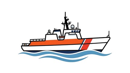 Fototapeta premium Rescue boat on the water.