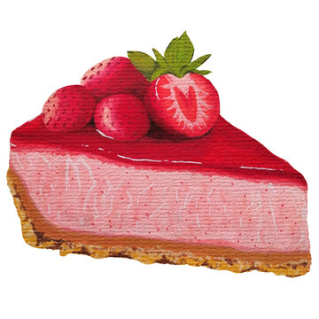 Strawberry cheesecake food illustration