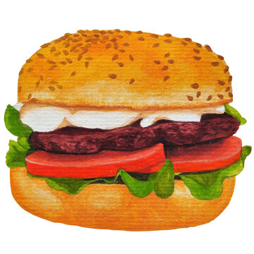 Hamburger food illustration
