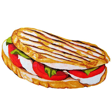 Panini sandwich food illustration