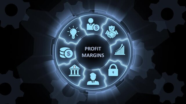 Profit Margins Concept with Business on Dark Background finance accounting