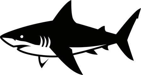 Fototapeta premium Stylized Great White Shark Vector Graphic Icon 