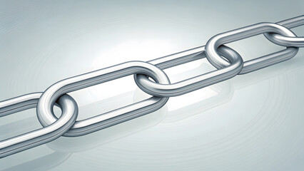 Obraz premium Strong metallic chain links representing connection teamwork or security in business concept.