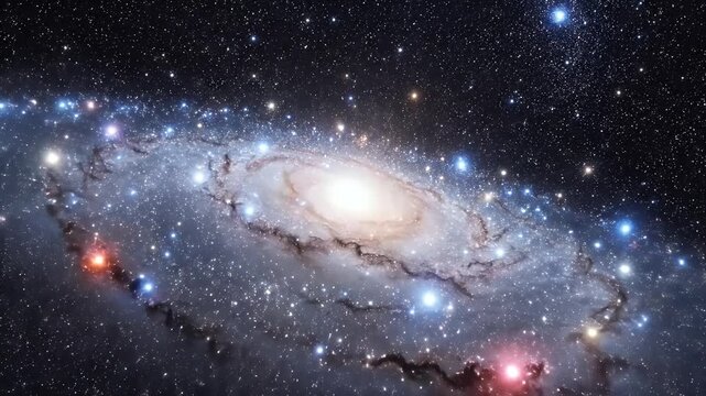 A stunning view of a spiral galaxy, showcasing its bright core and swirling arms against a backdrop of countless stars.