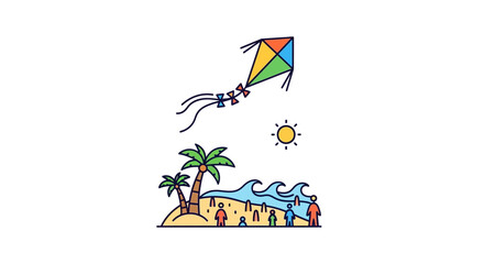 Obraz premium Colorful kite flying in the air.
