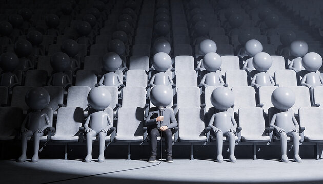 Digital isolation in a crowded space shows the echo chamber effect and social disconnection in modern communication