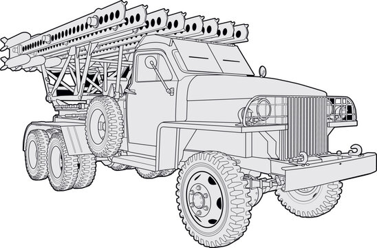 soviet_rocket_launcher_bm13_studebaker_side_view_set.eps