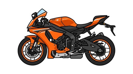 Obraz premium Orange motorcycle on white background.