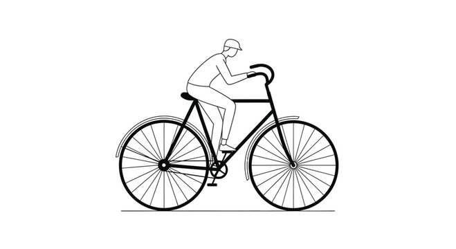 Man Riding a Bicycle Outdoors Freely.