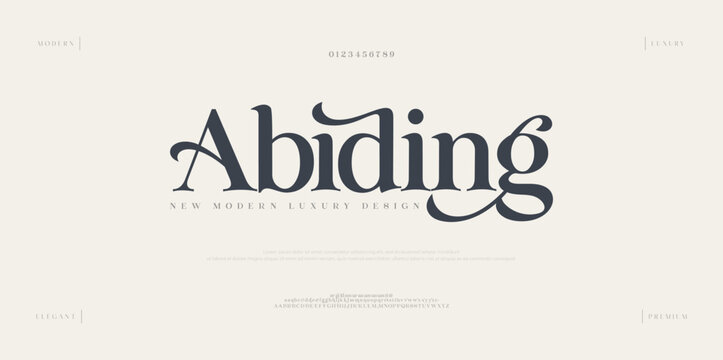 Abiding vector font illustration. Stylish elegant thin vector composite font serif with invisible contrast. set of letters English alphabet. uppercase letters, lowercase letters and numbers

