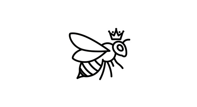 Bee wearing a crown royalty insect.