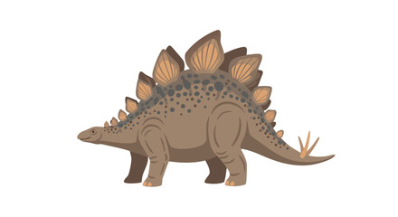 Fototapeta premium Stegosaurus standing still on plain white background