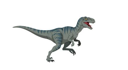 Fototapeta premium Velociraptor running in aggressive pose on white background