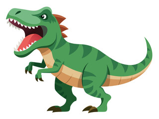 Fototapeta premium Tyrannosaurus rex snarling in side pose on white background