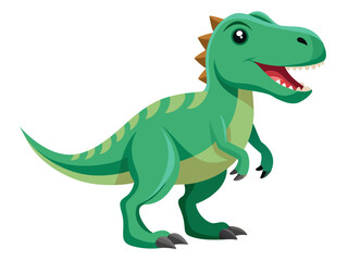 Fototapeta premium Cartoon friendly tyrannosaurus rex standing on white background