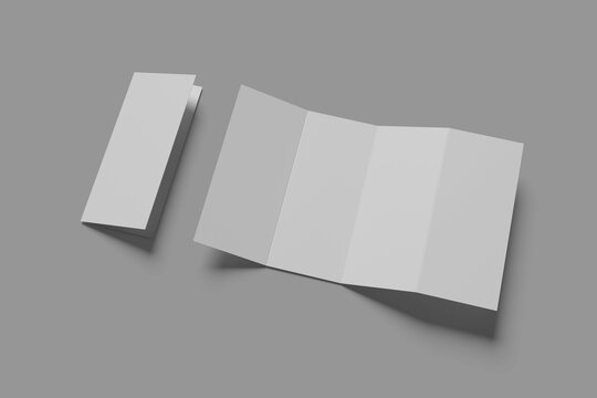 four-fold brochure mockup for marketing and promotional purposes 