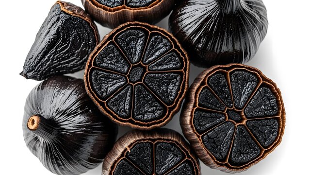Cross section of black sapote fruit displaying star like pattern