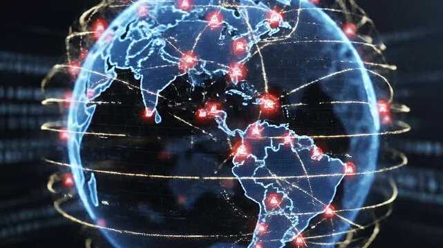 Digital Globe, Data Streams, Global Connections