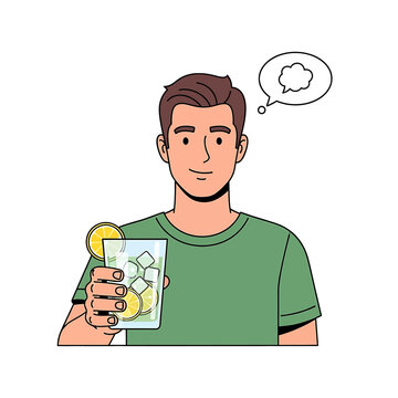 Man holding a glass of lemonade 1.