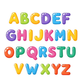 Colorful Alphabet Letters in Bubbles 6.
