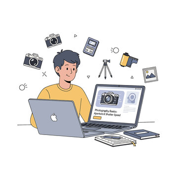 Man Working on Laptop Computer 1.