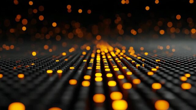 Futuristic cyberverse abstract background with glowing dot light and flowing line waves, representing digital connectivity, data networks, and advanced technology in a dynamic virtual environment.