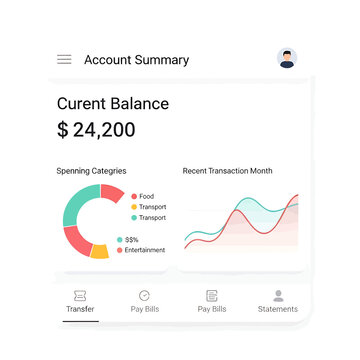 Financial account summary graph display.