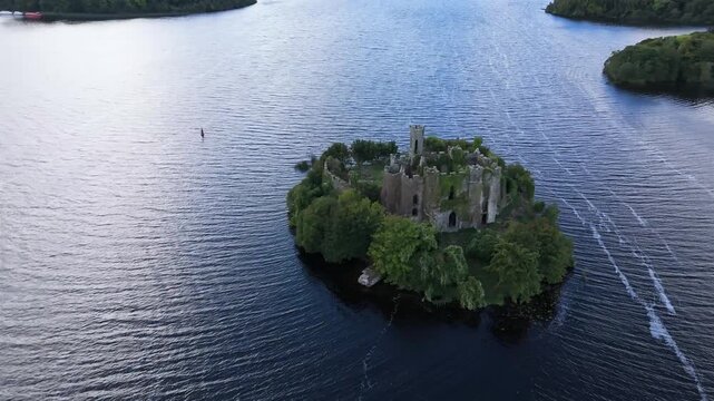 Aerial view of Mc Dermott Castle, County.Roscommon - Ireland