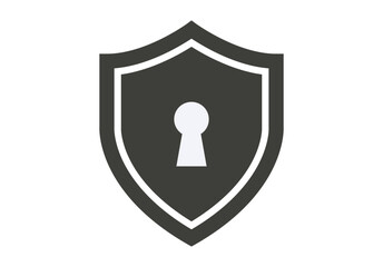 Icono de escudo de seguridad con cerradura central que representa protección de datos y privacidad de información