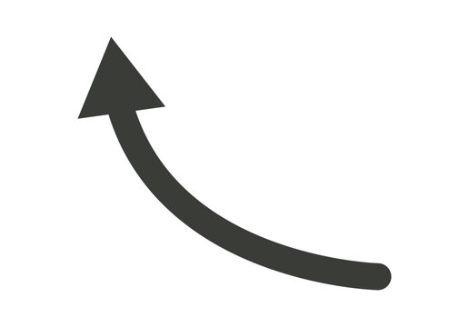Icono de flecha negra curva apuntando hacia arriba