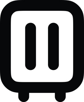 Icon of a vertical parallel parking sign with rounded corners and feet